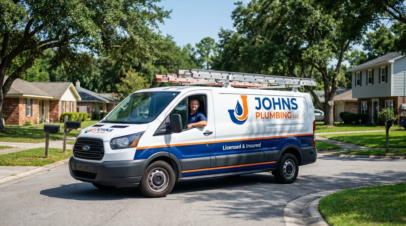 Johns Plumbing LLC service van in Lambertville, NJ